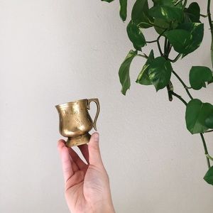 Mini floral brass cup